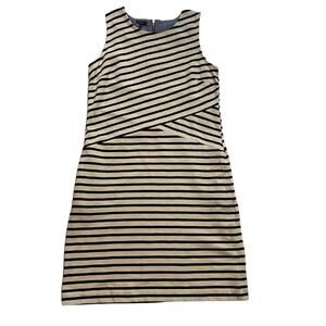 Talbots Size Small Black and White Sleeveless 100% Cotton Midi Summer dress